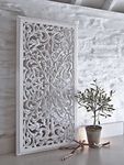 WoodIdea Rectangular Wall Hanging Decoration Wall Panel or Frame with Size 4x2 feet in Antique White Gold Color