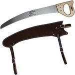 Outfitters Supply 24" Fanno Trail Saw with Premium Leather Scabbard & Cut-On-The-Pull Curved Blade, Pack Saw used for Hunting, Camping, Trail-Riding & Bushcraft