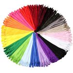 SUMAJU 100 Pcs Nylon Zippers, 7.8 Inch Zippers Coil Zippers for Sewing Crafts 20 Assorted Colors