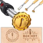 Custom Branding Iron for Wood Personalized Electric Logo Metal Branding Iron Durable Leather Iron Stamp Wedding Gift Handcrafted by Design for Meat Wood Paper Plastic-4"