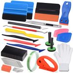 FOSHIO Window Tint Vinyl Wrap Tool Kit with 5M Knife Tape, Felt Squeegee, Micro Squeegee, Wrap Magnets Holders, Gloves, Safety Cutter, Utility Knife, Plastic Razor Blades Vinyl Application