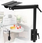 Aluminum Alloy Removable Table Leg RV, 360 Degree Rotation Laptop Table Leg, Height Adjustable Table Leg Bracket for RV Caravan Motorhome Yachts, Easy to Install (Black)