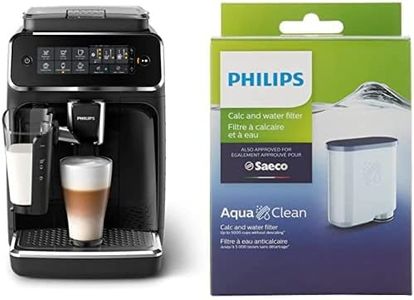 Philips 3200 Series Fully Automatic Espresso Machine with LatteGo, Black, EP3241/54 with Philips Saeco AquaClean Filter Single Unit, CA6903/10
