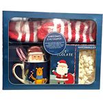 Christmas Eve Box - Candy Canes, Reindeer Mug, Santa with Hat Cookie, Marshmallows and Socks Hamper, Hot Chocolate Mug Gift Set, Christmas Eve Box Fillers for Kids Adults