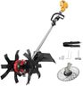 Cordless 2-in-1 Tiller Cultivator & Weed Wacker Compatible with Dewalt 20V Battery(Tool Only), 500RPM Ecarke Electric Garden Tiller String Trimmer, 9" Tilling Width 9.4" Depth for Garden Cultivation
