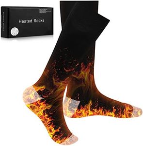 Beslands Heated Socks for Men Women, Rechargeable Electric Socks with 2 Battery(3.7V 4000mAh), Thermal Socks Foot Warmer for Winter Outdoor Sports Skiing Hunting Camping