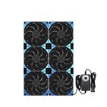 120mmx6 720mm Adjustable Computer PC Vent Fans 3V-12V Speed Controller for Flexible Arrange Cabinet Rack Space Window Wall Server Mining Rig Chicken Coop Exhaust Cooling