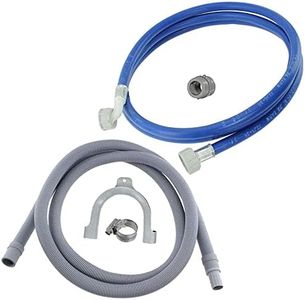 SPARES2GO Water Fill Pipe & Drain Hose Extension Kit Compatible with Samsung Washing Machine (2.5M)