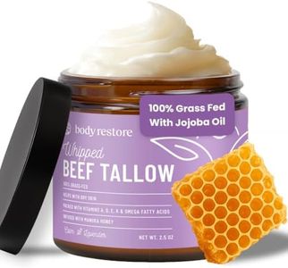 Body Restore Grass Fed Whipped Beef Tallow for Skin, Face, Body, Dry Skin - with Manuka Honey, Jojoba Oil, Fathers Day Unique Gifts for Dad, Grandpa, Son, Best Friend, Travel Essentials - Lavender