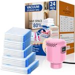 24 Pack Vacuum Storage Bags with El