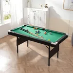 Billiard Table 65.75",6ft Folding Portable Pool Table Set for Family Game Room, Adult Rrec Room,Outdoor,Garage Green As Shown