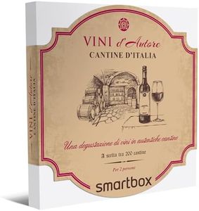 smartbox - Cofanetto Regalo per Uomo o Donna - Cantine d'Italia - Idee Regalo Originale - 1 degustazione di Vini per 2 Persone