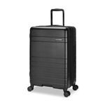 ROOTS Travel Collection Hardside Medium Luggage – Lightweight Expandable Suitcase with 8 Spinner Wheels, Retractable Push-Button Handle and Integrated TSA Lock – Black, 24-Inch