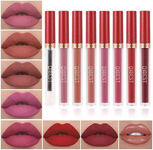 8pcs Matte Liquid Lipstick with Lip Plumper Makeup Set Velvety Long Lasting High Pigmented Nude Waterproof Lip Gloss Kit Girls Women Make Up Gift Set