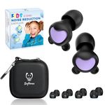 Kids Ear Plugs (5-12 yrs) - 26dB Noise Reduction Earplugs for Airplane, Focus, Travel, Concerts, Socializing Sports, Noise Sensitivity, Fit Adults with Small Ear Canals, 8 Ear Tips in XS/S/M/L, BPL