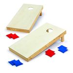 Backyard Champs unisex adult 2x4 feet 2 x 4 Wood Cornhole Set, Natural Wood, x4 US