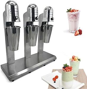 3 Heads Milkshake Mixer, 110V 18000RMP Electric Milkshake Maker Machine Commercial Milk Shaker Machine with 3 x 800ml Cup, Milk Frother Mixer for Milk Drink Tea Juice (3-Head)