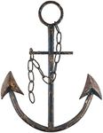 Everydecor Metal Anchor for Wall Decor - Antique Nautical Decoration for Living Room, Restroom, Bathroom, Bedroom, Kitchen - Boat, Ship Anchor with Chain for Home Interior