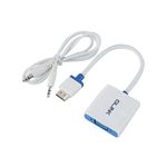 GLINK GL 001 HDMI to VGA with Audio Converter Adapter, Support 1920×1080 (1080p) / 720p /1600×1200 for HD Monitors, Projectors, Laptop/Gold-Plated Transfer Audio & Video (White)