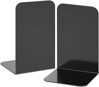 VFINE Bookends 1 Pair, Bookends for Shelves, Metal Black Book Ends for Shelves, Book Ends for Heavy Books, Book Shelf Holder for Home Office