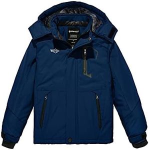 wantdo Boys' Fleece Winter Jackets Waterproof Ski Coats Warm Snow Jackets Navy 10-12