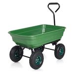 Subiaobd Garden Cart, Heavy Duty Steel Utility Cart Dump Wagon Cart, Garden Tipper Trailer, 125L Large Capacity Mobile Tool for Wood and Cargo Carrier