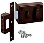 Godrej Rim Lock I Night Latch I 1CK Deadbolt I I for Home Main Door I for Inside/Outside Opening Door & Left/Right Handed Doors I 3 Keys I 1 Year Warrenty I Manual Locking I Brown Finish