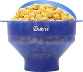 The Original Salbree Microwave Popcorn Popper, Silicone Popcorn Maker, Collapsible Microwavable Bowl - Hot Air Popper - No Oil Required - The Most Colors Available (Clear Blue)