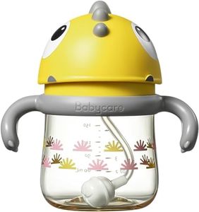 Bc Babycare Straw Sippy Cups for Toddler, No Spill Sippy Cups for Baby 1+ Year Old, Transition Weighted Sippy Cup,(with Handle 150ml Yellow)