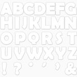Qyeahkj 150 PCS Large 7" Font Bulletin Board Letters and Punctuation Cutouts Combo Set Pure White Border Letters Decoration for Classroom Alphabet Poster Wall Bulletin Board Display Home School Decor