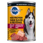 PEDIGREE High Protein Adult Wet Dog Food - Beef & Lamb Flavour in Gravy, 375g, 12 cans