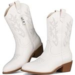 Chumchoi White Cowgirl Boots for Ki