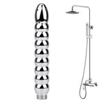 Tabuy Bathroom Handheld Aluminum Shower Head Nozzle Cleaner Flushing Cleansing System (5 Holes 7.08inch)