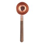BuyWeek Coffee Scoop, Wood Handle Living Coffee Scoop Coffee Beans Teaspoon Copper Measuring Scoop for Kitchen Baking (Black Walnut)