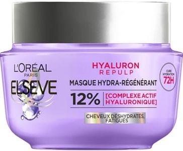 L'Oréal Paris - Masque Hydra-Régénérant pour Cheveux Déshydratés et Fatigués - Hydratation 72H - À l'Acide Hyaluronique - Elseve Hyaluron Repulp - 310 ml