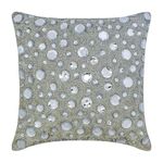 The HomeCentric White Throw Pillow Cover, Rhinestones Crystals Sparkly Glitter Pillow Cover, Asian Throw Pillow, 18x18 inch (45x45 cm) Throw Pillow Cover, Square Silk - Diamonds Everywhere