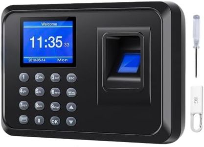 Mokhike Time Clocks for Employees Small Business, 2 in 1 Time Clock (Fingerprint & Password) Employee Clock in & Out Machine Attendance Punch Clock Recorder Tracker for Small Businesses & Offices
