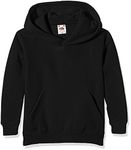 Fruit of the Loom Unisex Kids Premium Hooded Sweat, Black, 9-11 Years (Manufacturer Size:32)