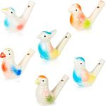 6 Pieces Bird Whistle Ceramic Bird Water Whistle Colorful Porcelain Bird Whistles Toys for Kids Birthday Gift, Easter Gift