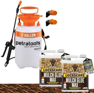 PetraMax Mulch Glue Landscaping Kit – (2Pack) 1 Gallon Mulch Glue for Garden Beds with Petratools HD201 2 Gallon Pump Sprayer, Landscape Adhesive Stabilizer for Mulch, Bark, Pine Straw and Borders