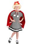 Dr. Seuss The Grinch Cindy Lou Who Costume for Girls, Christmas Checkered Gingham Dress & Red Velvet Cape X-Small