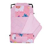 Wildkin Kids Modern Nap Mat with Reusable Pillow for Boys & Girls, Perfect for Elementary Sleeping Mat, Features Elastic Corner Straps, Cotton Blend Materials Nap Mat for Kids (Llamas and Cactus Pink)