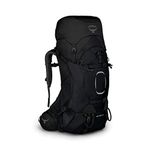 Osprey Aether 55L Men's Backpacking Backpack, Black, S/M