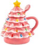 Mr. Christmas Lidded Nostalgic Tree Mug with Spoon - Pink, 16 Fluid Ounces