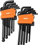 Mutt Tools 26pc Ball End Allen Wrench Set – Includes Metric and Standard SAE – Long Allen Key Ball End Hex Wrench Set