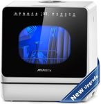 AIRMSEN Countertop Dishwasher - 8 Programs and 3 Useful Functions, Integrated Water Softener, Delayed Start, Child Lock, No Hookup Needed, Portable Mini Size for Home, Apartments & RVs