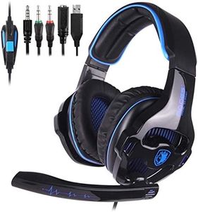 Xbox Headset, Stereo Surround Sound Gaming Headset with Mic&LED Light&Noise Cancelling for Xbox One,PS4, PS5 Over Ear Headphones with Mic for PC Laptop Mac Nintendo Switch, Computer Games