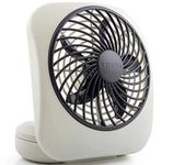 O2COOL Treva 5 Inch Battery Powered Desk Fan with Adjustable Tilt Design and Airflow - Grey