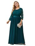 Ever-Pretty Womens Plus Size Wedding Party Dresses Mother of The Bride Dresses Teal US 16