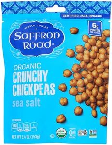 Saffron Road Organic Sea Salt Crunchy Chickpea Snack, 6oz - USDA Organic, Gluten Free, Non-GMO, Halal, Kosher, Vegan